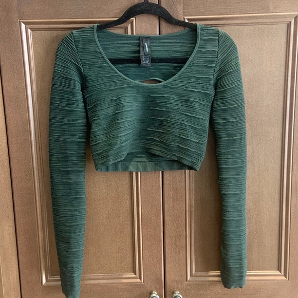 Marciano Green Cropped Keyhole Top - Picture 1 of 2